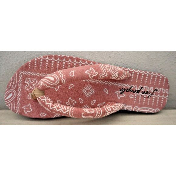 Free People Women's Sz 41 US 10-11 Pink & White Es Verdra Cotton Thong Sandals - Picture 7 of 16